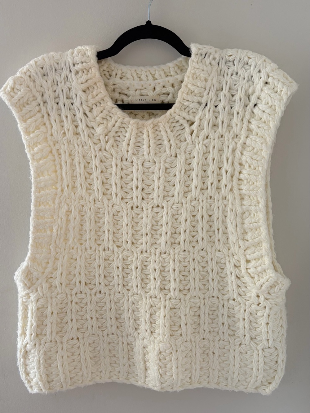 Little Lies Cream Chunky Knit Sleeveless Sweater Vest